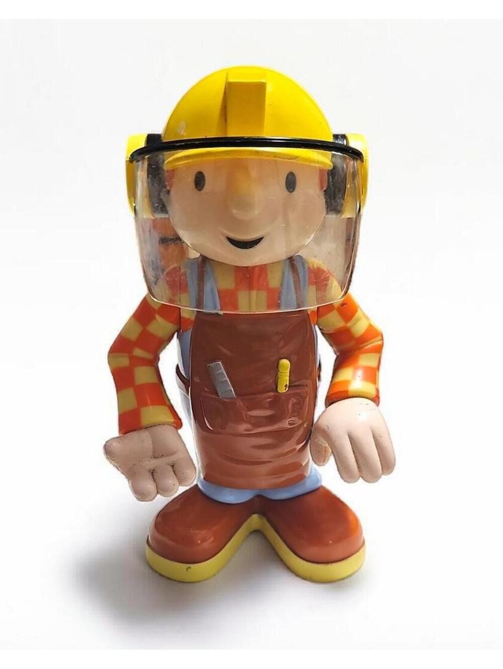 2002 Hasbro Bob the Builder Figure, Preowned, Heavy Wear, Scratched Face Shield